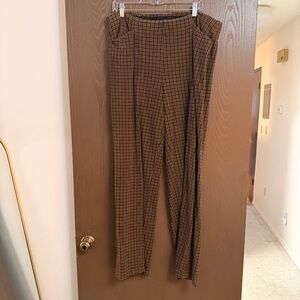 Old Navy Brown Plaid Dress Pants